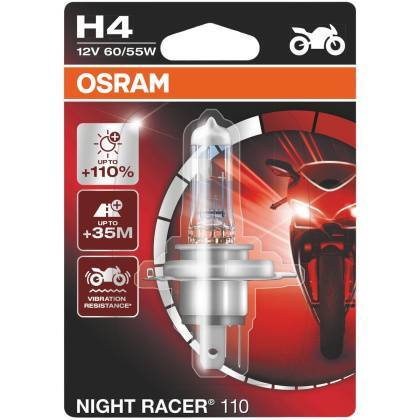 товар Лампа автомобильная галогенная Osram Night Racer 110 H4 12V 60/55W P43t 1шт 64193NR1-01B Osram магазин Tehnorama (официальный дистрибьютор Osram в России)