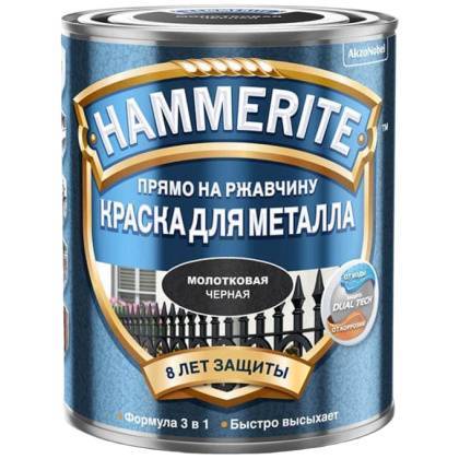 товар Краска для металла Hammerite молотковая черная 0.75л 5093289 Hammerite магазин Tehnorama (официальный дистрибьютор Hammerite в России)