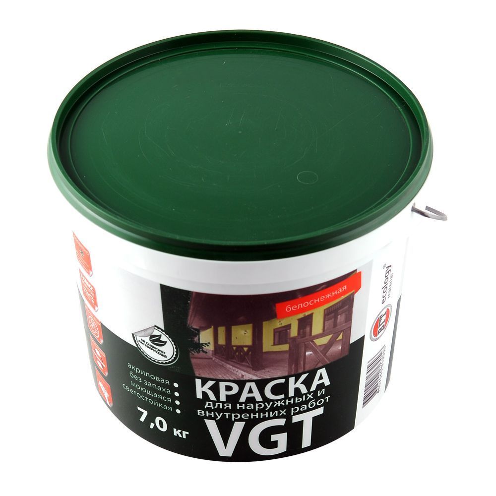 Краска моющаяся 15кг VGT вд-ак-1180 белоснежная 13812 VGT от магазина Tehnorama