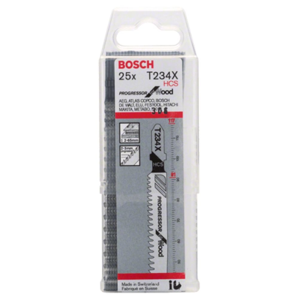 Пилки по дереву и пластику Bosch T234X 25шт 1шт 2608633524 Bosch от магазина Tehnorama