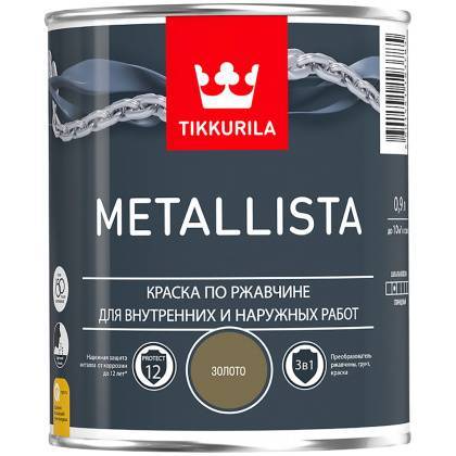 товар Краска для металла Tikkurila Metallista золотая гладкая 0.9л 203625 Tikkurila магазин Tehnorama (официальный дистрибьютор Tikkurila в России)