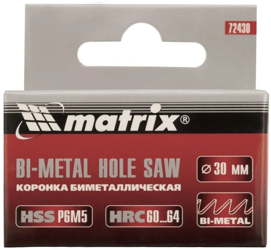 Коронка Matrix Bimetal 30мм 72430 Matrix от магазина Tehnorama