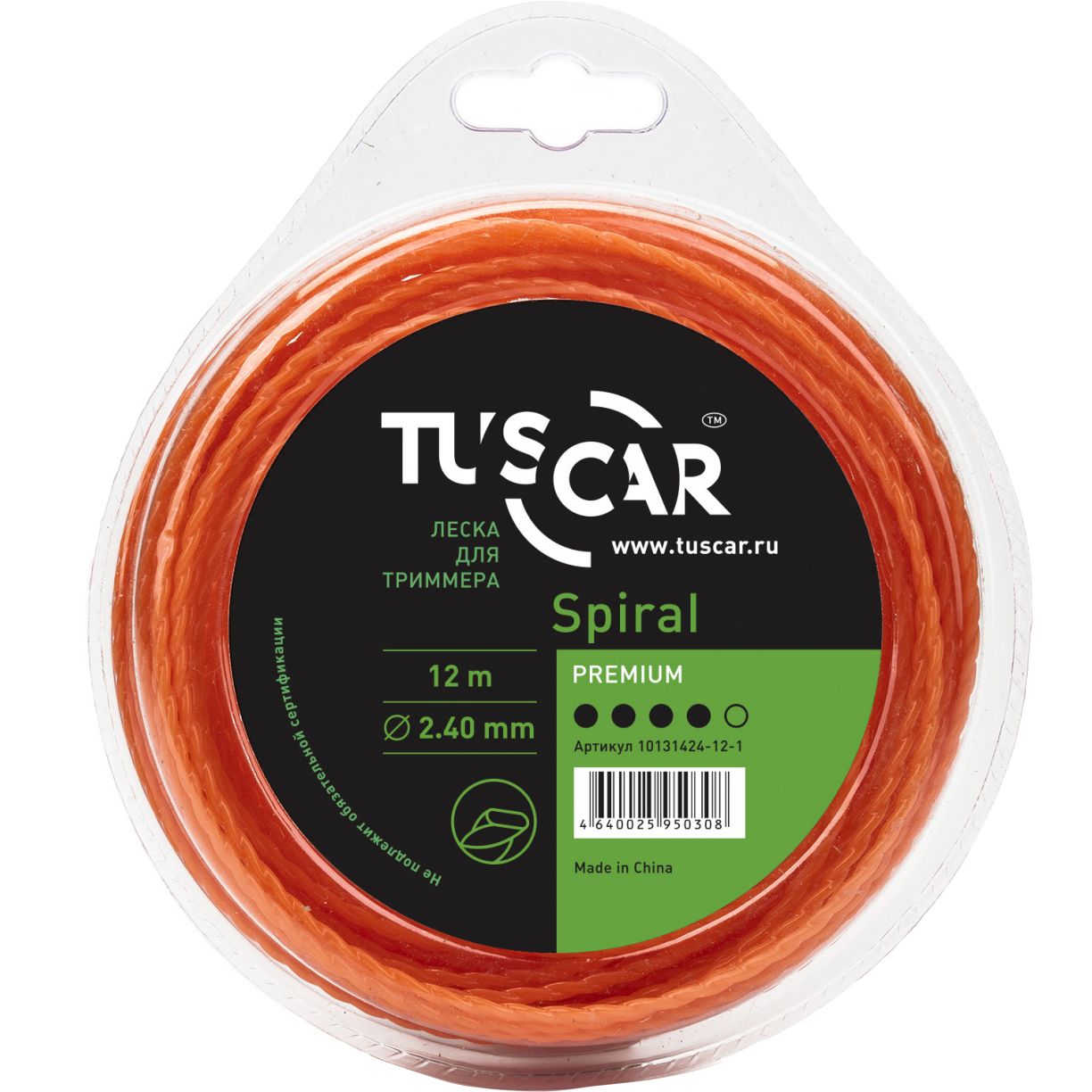 Корд триммерный Tuscar Spiral Preмiuм 2.4мм 12м 10131424-12-1 Tuscar от магазина Tehnorama