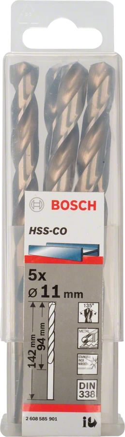 Сверло Bosch Standart по металлу 11х94/142мм HSS-Co 5шт 2608585901 Bosch от магазина Tehnorama