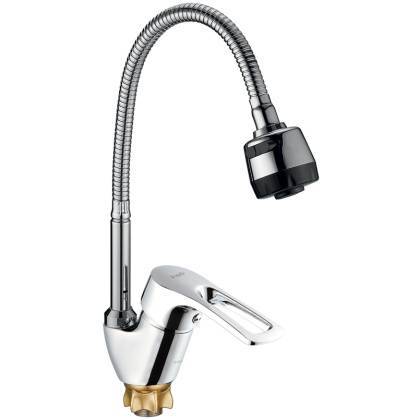товар Смеситель для кухни G-LAUF 8G4-E181, цинк, цвет хром, на гайке-короне, гибкий излив, на гайке, картридж Ø40мм G-Lauf магазин Tehnorama (официальный дистрибьютор G-Lauf в России)