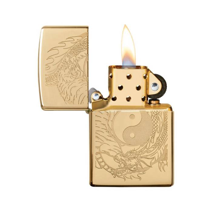Зажигалка Zippo Tiger and Dragon Design с покрытием High Polish Brass 49024 Zippo от магазина Tehnorama