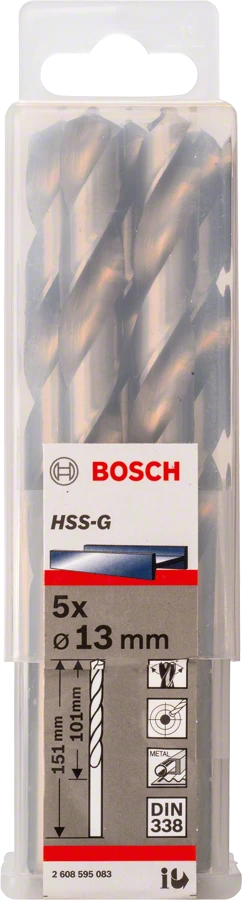 Сверло Bosch по металлу 13х101/151мм HSS-G 5шт 2608595083 Bosch от магазина Tehnorama