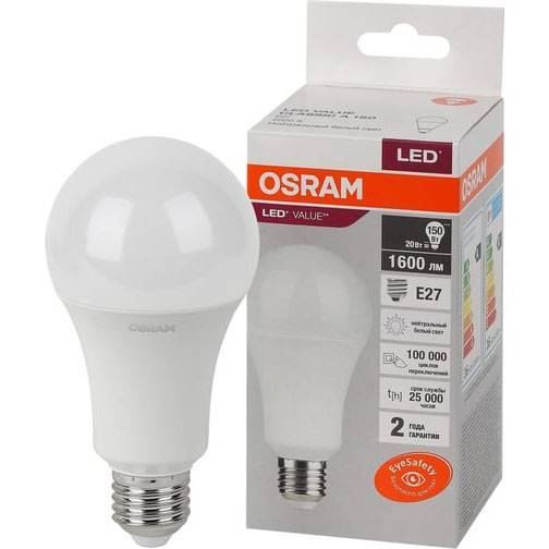 Лампа светодиодная Osram 20Вт Е27 теплый свет груша 4058075579323 Osram от магазина Tehnorama