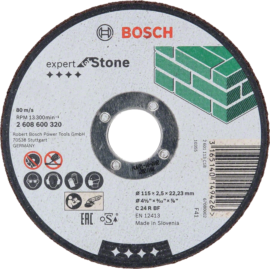 товар Круг отрезной по камню Bosch 115х2.5х22 2608600320 Bosch магазин Tehnorama (официальный дистрибьютор Bosch в России)