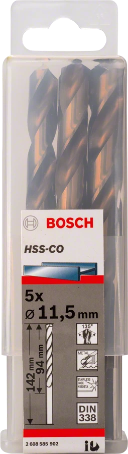 товар Сверло Bosch Standart по металлу 11.5х94/142мм HSS-Co 5шт 2608585902 Bosch магазин Tehnorama (официальный дистрибьютор Bosch в России)