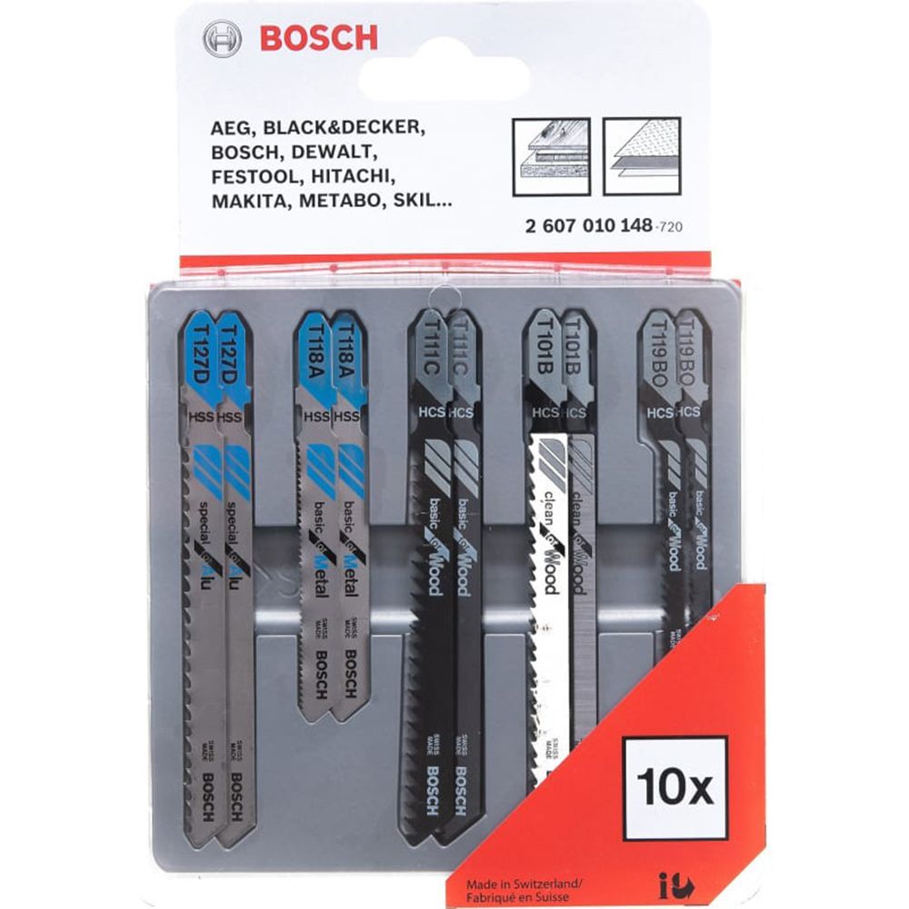 Набор пилок для лобзиков Bosch 10шт 2607010148 Bosch от магазина Tehnorama