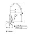 Смеситель для кухни D&K DA1172401 371х198мм 40мм DA1172401 D&K от магазина Tehnorama