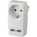 Адаптер Эра Polynom SP-1e-USB-W 1 гнездо 220V + 2хUSB 2100mA с заземлением белый 607319 Эра от магазина Tehnorama