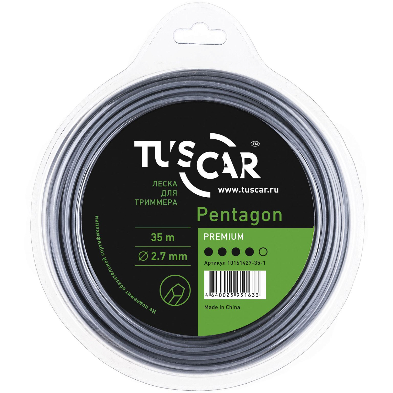 Корд триммерный Tuscar Pentagon Preмiuм 2.7мм 35м 10161427-35-1 Tuscar от магазина Tehnorama