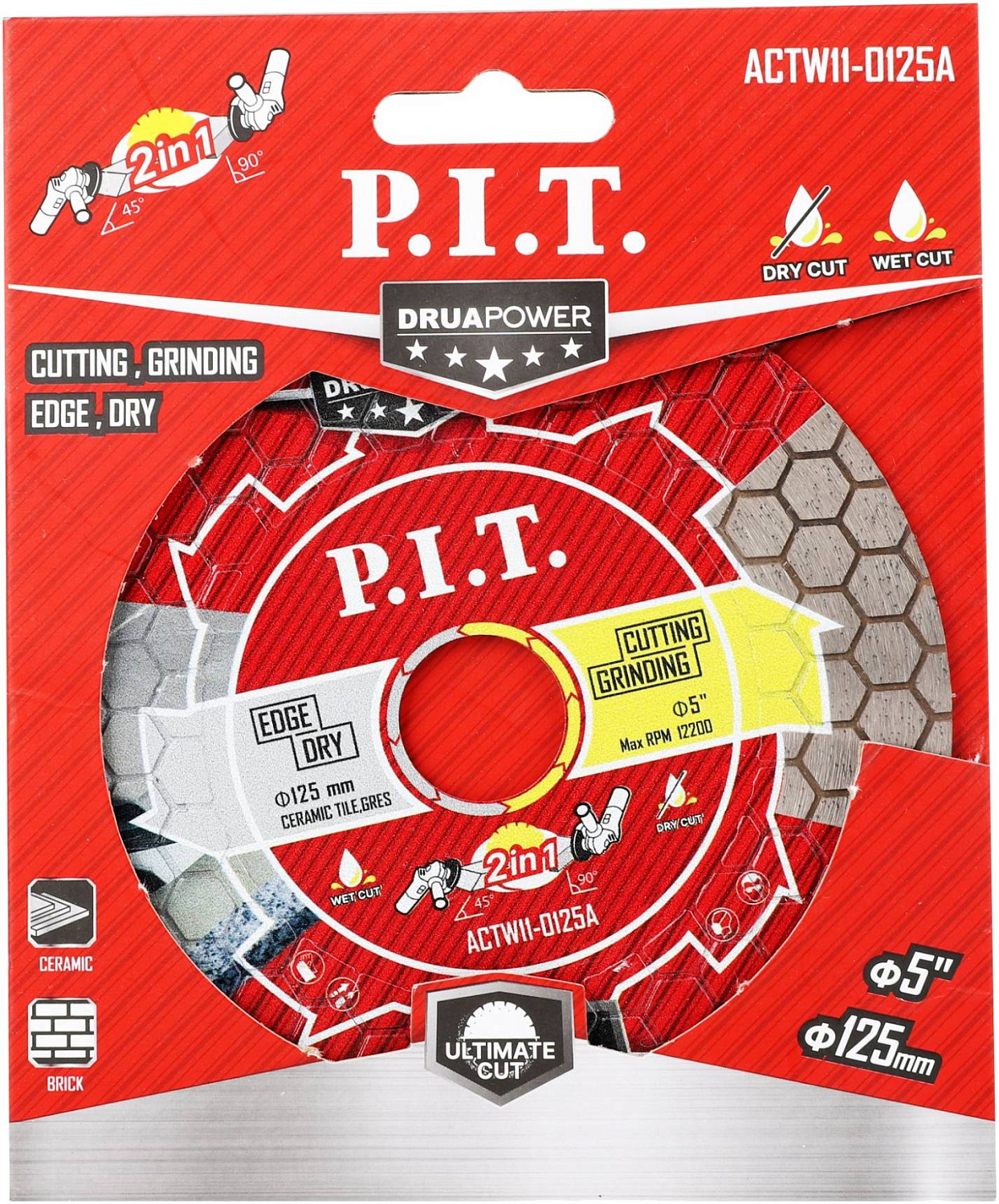 Диск алмазный P.I.T. 125х22.2х1.6мм резка+шлифовка ACTW11-0125A P.I.T. от магазина Tehnorama