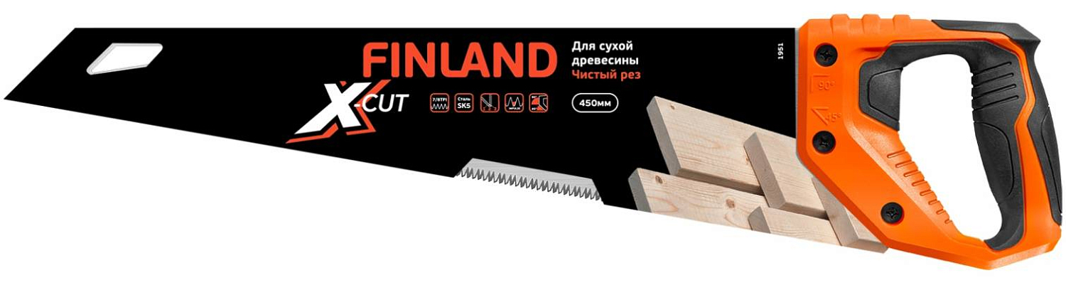 Ножовка по дереву Finland для сухой древесины 7-8TPI 450мм 1951 Finland от магазина Tehnorama