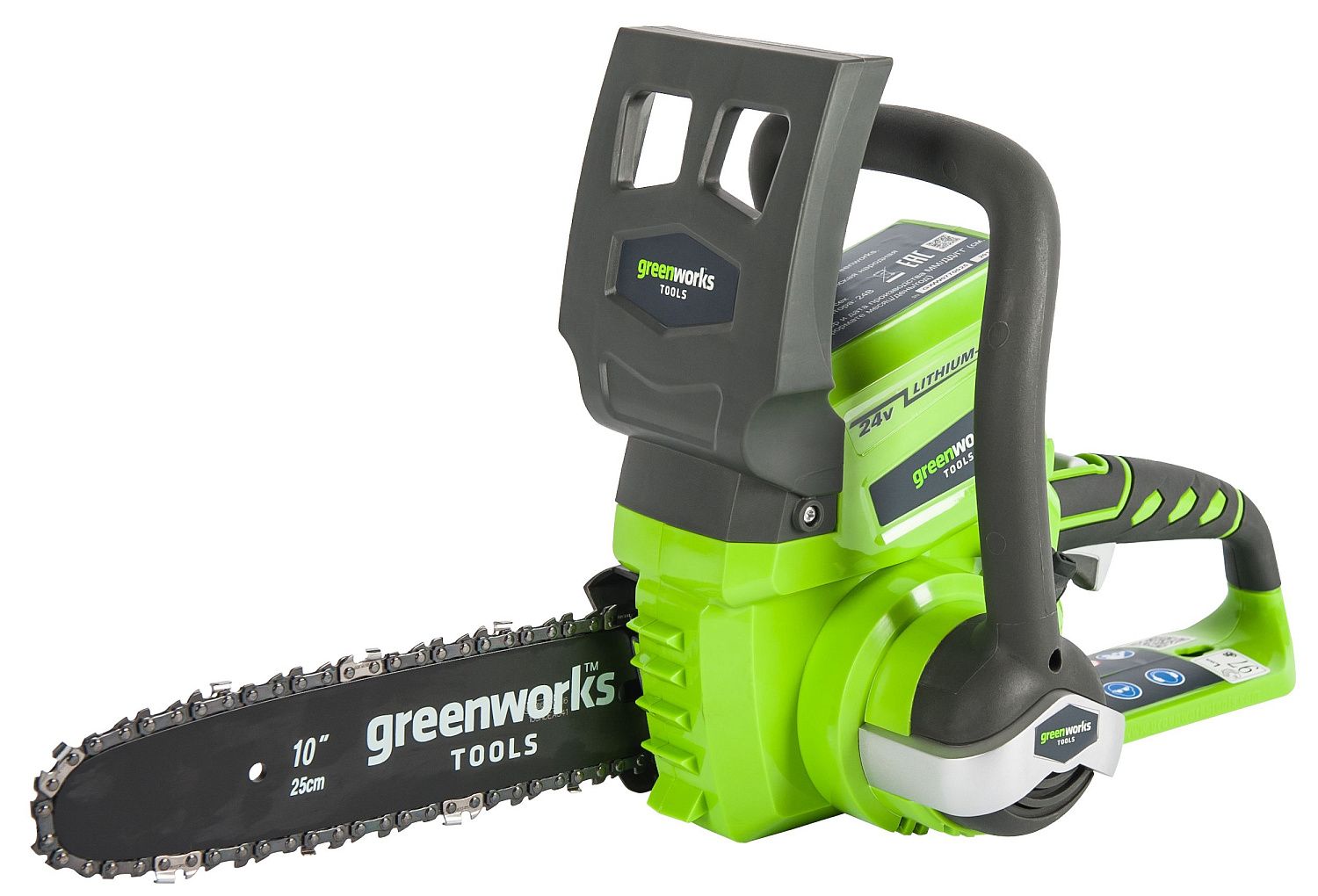 Аккумуляторная цепная пила Greenworks G24CS25 без аккумулятора и з/у 2000007 Greenworks от магазина Tehnorama