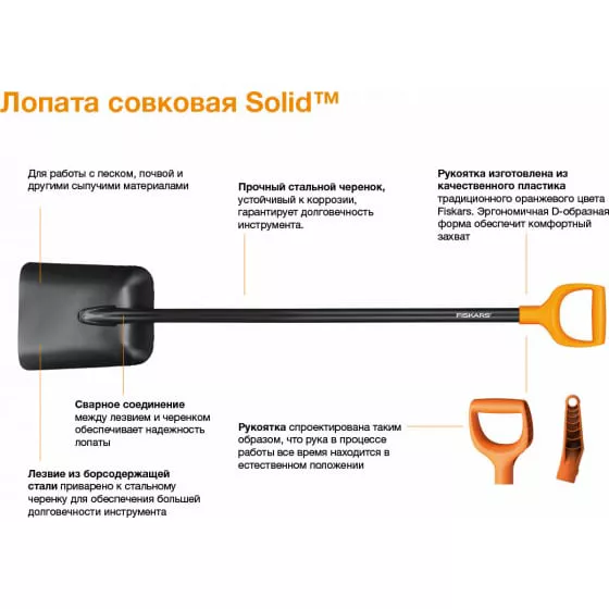 Лопата Fiskars Solid 1026685/132403/132402 Fiskars от магазина Tehnorama