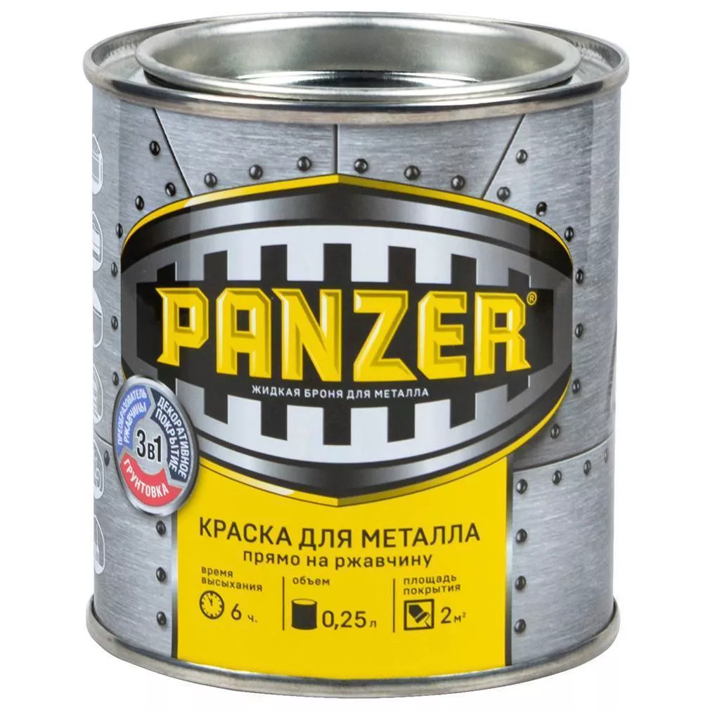 Краска для металла Panzer молотковая синяя 0.25л 48190 Panzer от магазина Tehnorama