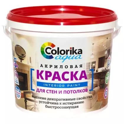 товар Краска водно-дисперсионная для стен и потолков Colorika Aqua белая 1кг Colorika магазин Tehnorama (официальный дистрибьютор Colorika в России)