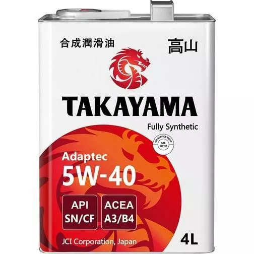 Масло моторное Takayama Adaptec 5W-40 A3/B4 SN/CF синтетическое 4л 605587 Takayama от магазина Tehnorama