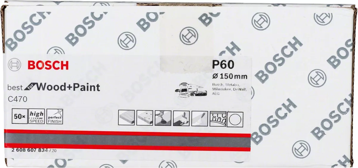 Шлифовальный круг липучка Bosch 150мм К60 1шт/50 2608607834 Bosch от магазина Tehnorama