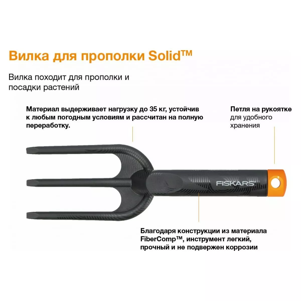 Вилка посадочная Fiskars 1000696/137030 Fiskars от магазина Tehnorama