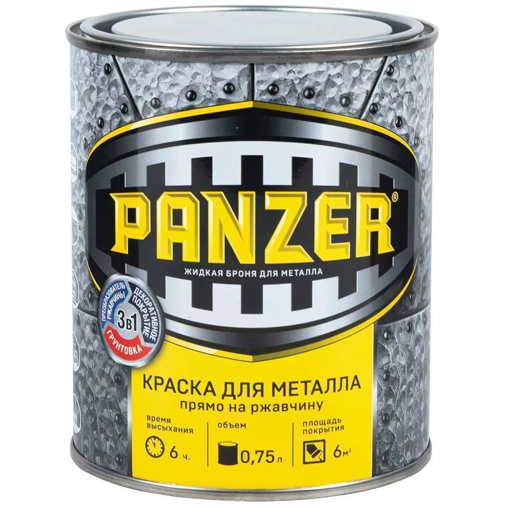 Краска для металла Panzer гладкая RAL 9022 серебристая 0.75л 48167 Panzer от магазина Tehnorama