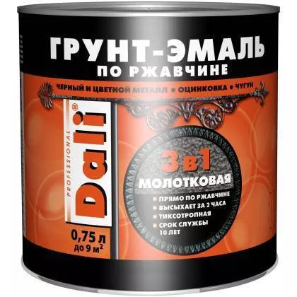 товар Грунт-эмаль по ржавчине Dali молотковая шоколадная 0.75л 109509 Dali магазин Tehnorama (официальный дистрибьютор Dali в России)